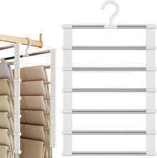 Perchero de varios niveles, juego de 2, perchero que ahorra espacio, perchero versátil para pantalones, bufandas y accesorios. - Blanco - Ver 1
