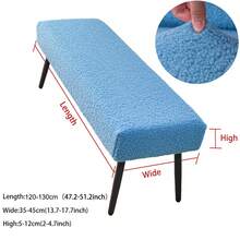 Teddy Plush Bench Seat Cover, Elastic Thickened Hotel Shoe Change Stool Slipcover - Multicolor - View 17