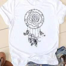 COOL SUMMER Women's Short Sleeve Camisole With Letter And Nail Art Design, Cute And Charming, Fashionable Casual Clothing For Women, Summer Graphic Camisole, Breathable And Comfortable - 白色 17 - 查看 6