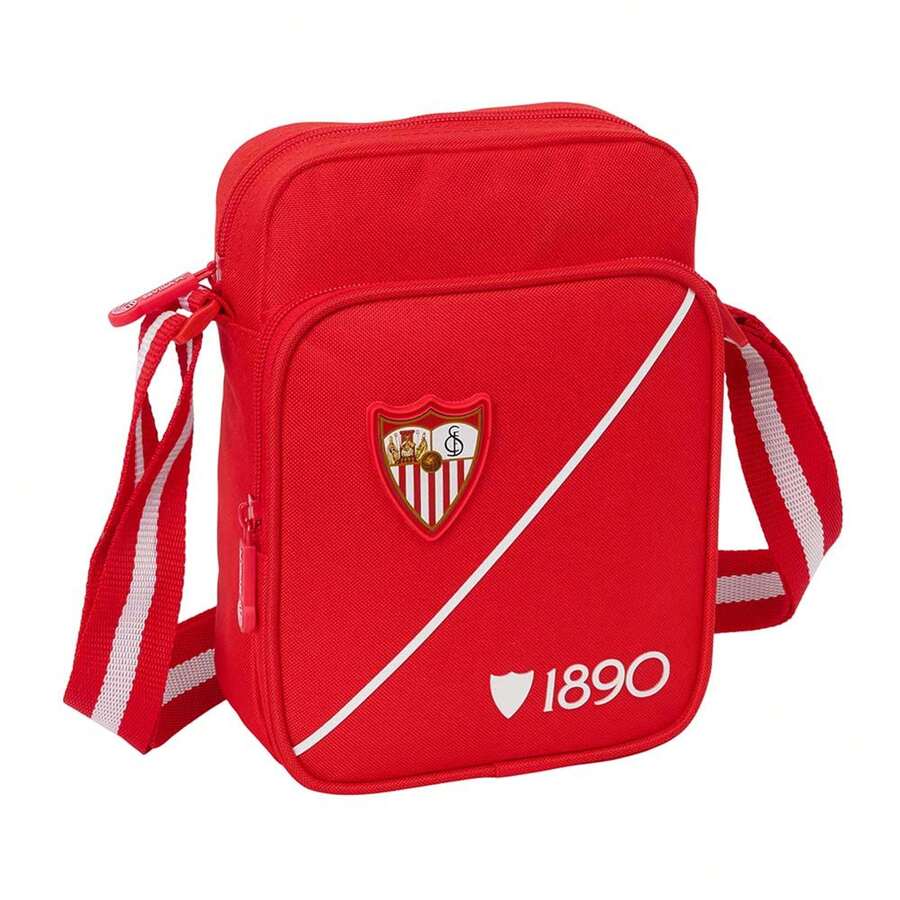 Sevilla FC 塞維利亞足球俱樂部男女通用小號斜挎包,官方授權單肩包,帶主隔層和前置拉鍊口袋,可調節肩帶,均碼,適合日常使用 - 免費配送 ✅ 西班牙大陸地區 24/48 小時送達 - 樂隊(2) - 查看 1
