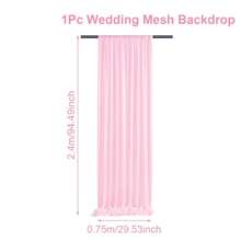 4pcs Pink Tulle Arch Fabric, Backdrop Curtain, Wedding Arch Fabric - Pole Sleeve, Swag Tulle, Wedding Party Backdrop Decor, Bridal Shower Birthday Party Backdrop Supplies, Bridal Shower, Wedding Supplies, Wedding Decor Tulle, Wedding Favors, New Year, Decor, Stage Decor Tulle (With Clips) - Pink - View 12