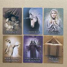 Spanish Language Past Life Oracle Cards For Family Party Board Game, Fortune Telling Game, Beginners Cards (Pdf-Guidebook) - Khaki - View 9