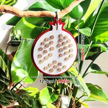 1 pièce Jouet à mâcher en forme de fruit pour perroquet, accessoire de fourragement suspendu en bois doux et feutre, ornement éducatif anti-ennui pour perruches et conures, décoration de cage - Voir 7