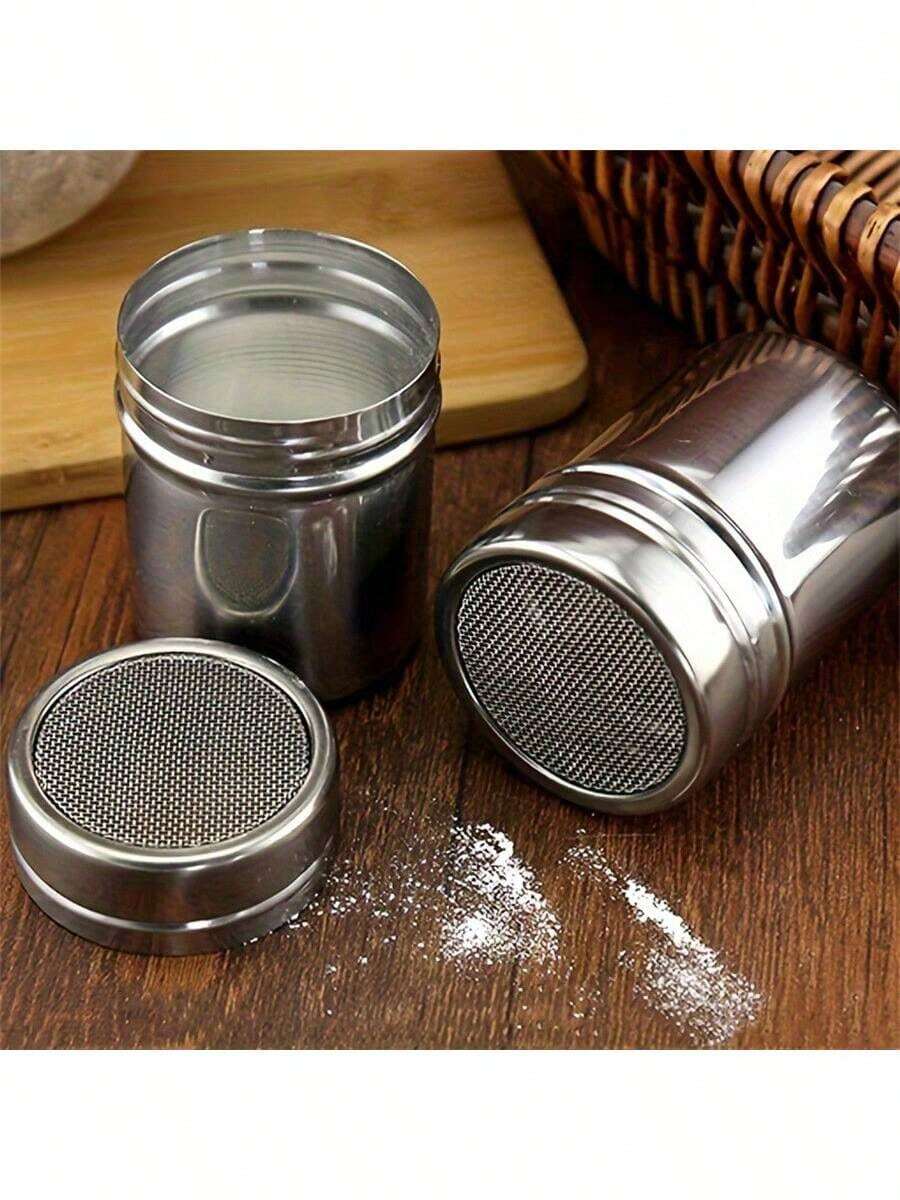 1个/2个装不锈钢细网粉末撒粉杯,特别适合撒可可粉、肉桂粉、咖啡粉和其他调味料 - 这款金属调料杯易于清洁,适用于家庭、餐厅和咖啡馆等场所。 - 彩色 - 查看 1