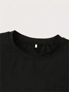 Women's T-Shirt For Spring And Summer - 黑色 - 查看 5