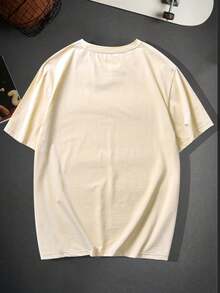 Comfortable Men's T-Shirt With  Skeleton And Letter Print For Halloween, Men's Graphic Tee, Outdoor Summer Clothing, Men's Apparel, Men's T-Shirts. - 黑色 - 查看 9