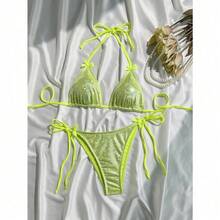 Shiny Pink Micro Bikini Set Mujer Women Sexy Push Up Thong Swimsuit Summer Bathing Suit Bandage Holiday Swimwear Women Biquine - gn-A - 查看 1