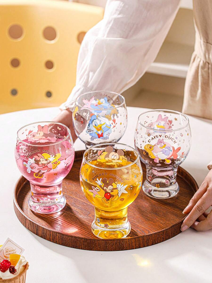 450ml Disney Zootopia 高硼矽玻璃杯，透明水杯，多功能果汁冷飲酒杯，居家辦公飲水杯，理想禮物