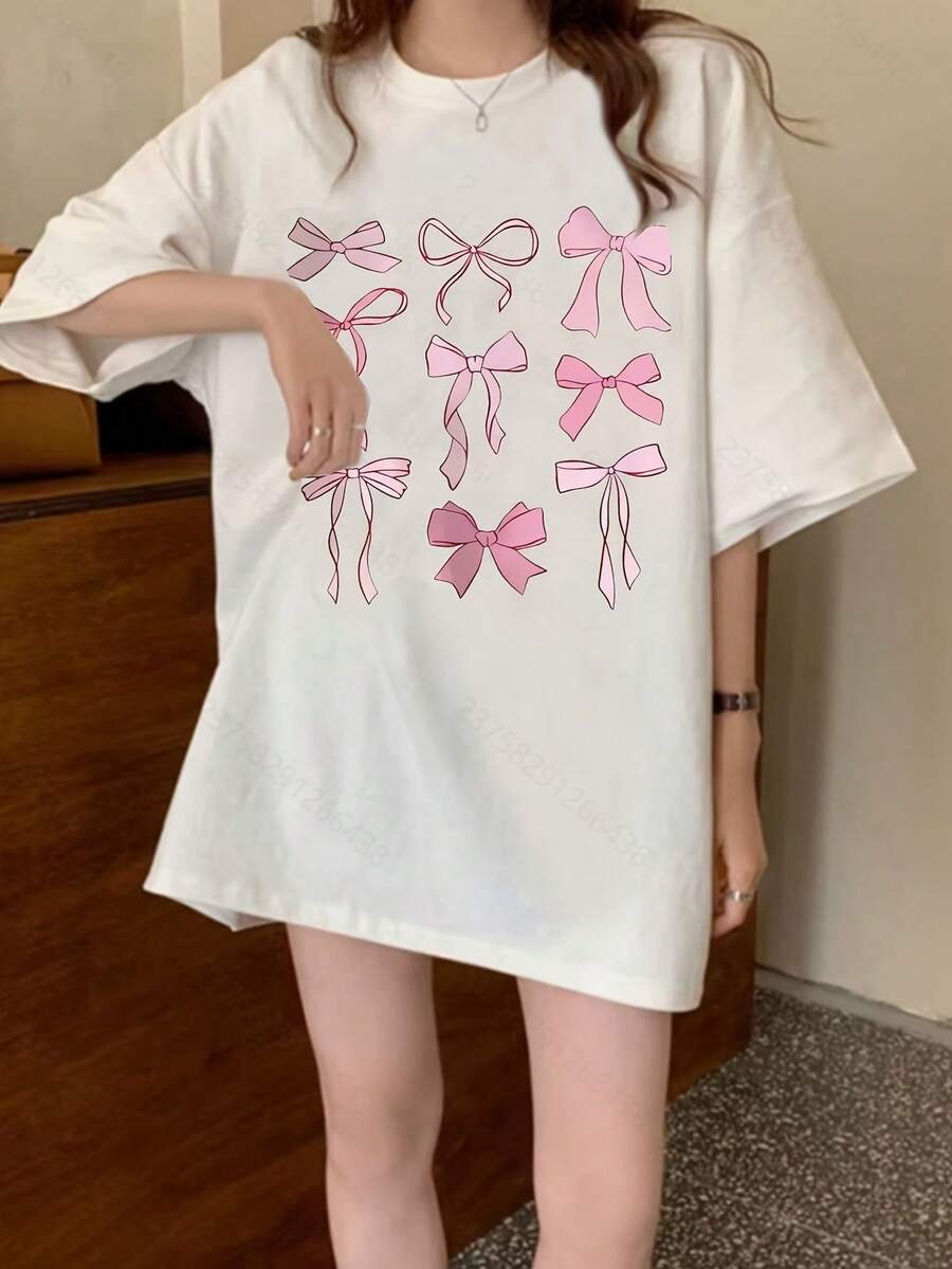 New T-Shirt, 100% Cotton, Machine Washable, Suitable For Spring, Summer And Autumn, Casual Style, Comfortable Fit, Modern Design, Versatile For Daily Use, Soft Fabric, Style A. - 白色 - 查看 1