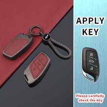 Carcasa de llave de coche de aleación de zinc, funda protectora antirayaduras de 3 botones apta para MG ZS MG5 MG6 HS EZS EHS Roewe RX8 RX3 RX5 I5 I6 - Cuerda trenzada - Ver 5