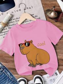 Short-Sleeved T-Shirt, 95% Cotton - Soft And Breathable, Ideal For Casual Summer Wear And Outdoor Sports, With A Loose-Fitting Round Neck, Printed T-Shirt Suitable For Spring, Summer And Autumn - Comfortable T-Shirts For Everyday Wear. - 粉色 - 查看 6