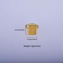 1pc S925 Sterling Silver Square A Poker Ring, Lucky Fortune Ring, 925 Plated With 18K Gold, Hypoallergenic, Suitable For Men And Women, Win Every Gamble - Silver - View 7