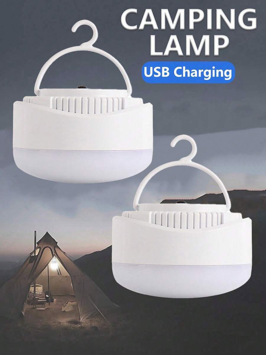 Lampu Kemah LED Multifungsi, Lampu Tenda Super Terang Isi Ulang USB, Cocok untuk Perlengkapan Kemah, Penggunaan Darurat, dan Dekorasi Halaman - Putih - View 1