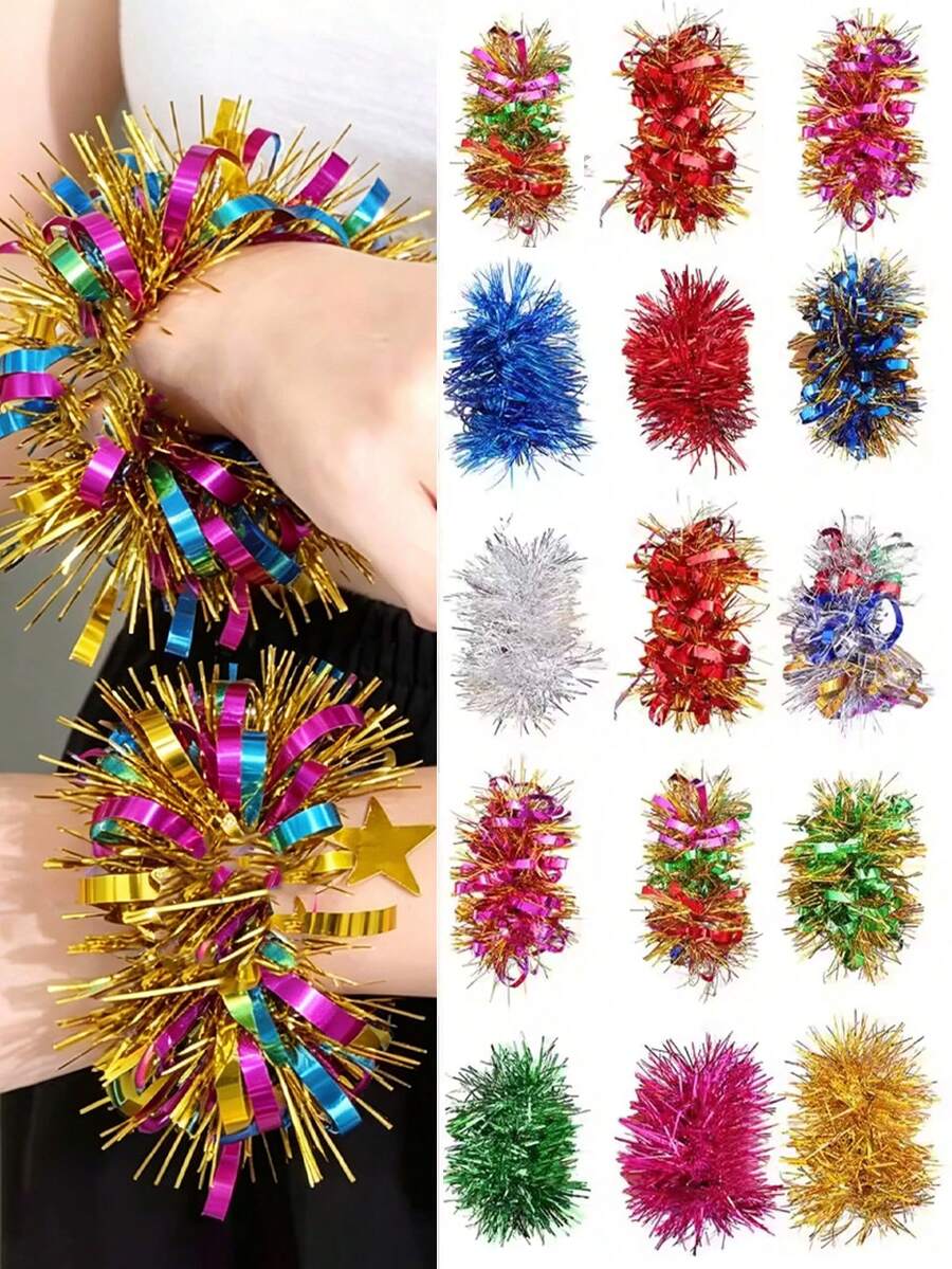 啦啦隊表演舞蹈派對手腕花飾品,派對用品 - 多色 - 查看 1