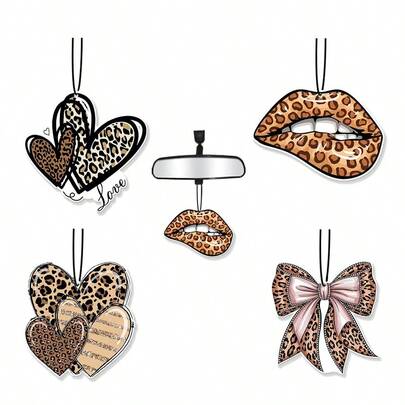 SepSky Car Air Fresheners - Leopard Print Freshener Hanging 2.76in Ornaments Refresh Air Fragrant Pendant Essential Gift For 2D Flat Car Accessories Decoration Interior Home Household Long-Lasting Scent