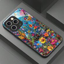 Phone Case - A Vibrant And Artistic Case With A Colorful Butterfly And Flower Design, Suitable For Samsung Y11 To 17 Pro Max. This Stylish And Scratch-Resistant Protective Case Makes A Perfect Gift For Her This Holiday Season. - 黑色 - 查看 2