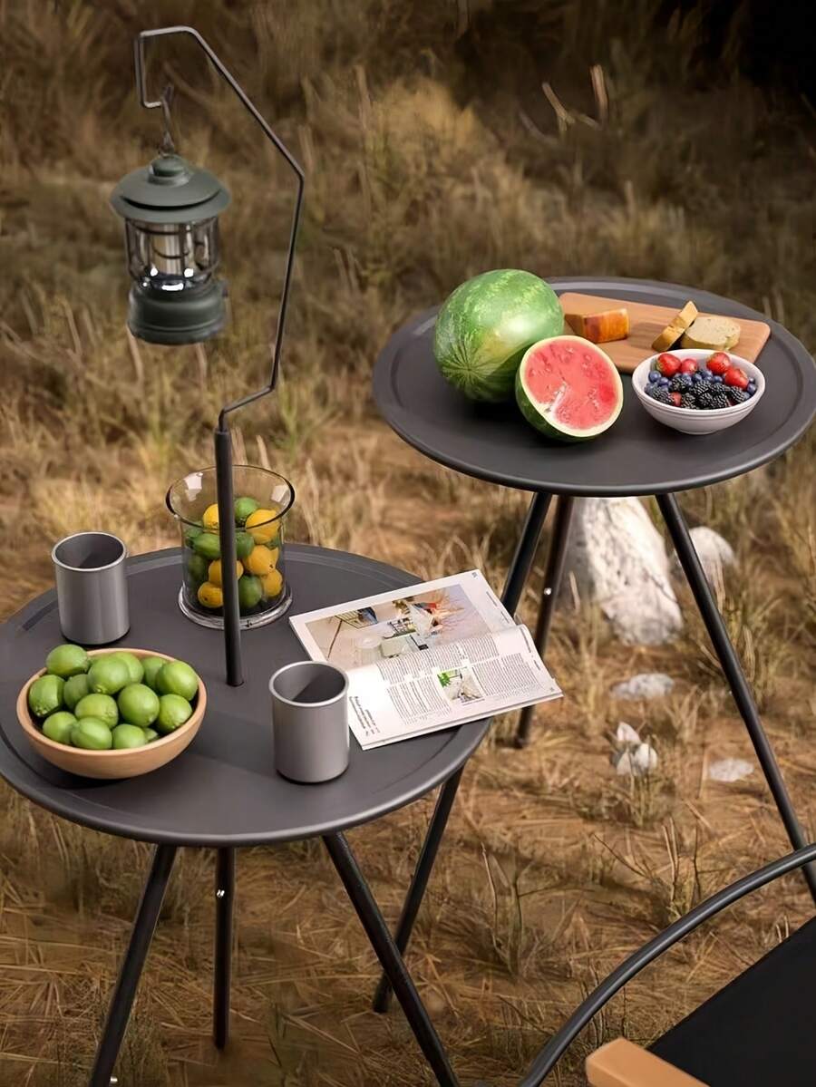 Mesa plegable para camping al aire libre, mesa redonda pequeña portátil y desmontable adecuada para jardín, picnic, camping, altura ajustable - mesa - Ver 1