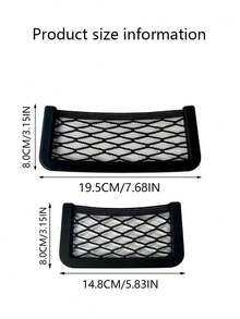 1pc Black Storage Net Bag, Car Seat Storage Net, Center Console Storage Net, Auto Accessories - Storage Net - View 4