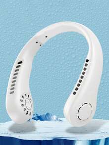 1pc Bladeless Neck Clip Fan, Portable Mini Hands-Free Fan With Strong Airflow, 3 Hours Battery Life - White - View 4