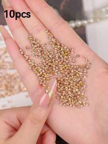 10/50 piezas de tachuelas de strass mini de color champán premium, exquisitas bolas de strass 3D para decoración de uñas, accesorios de uñas de strass de lujo y brillantes, versátiles dijes decorativos para puntas de dedos - Multicolor - Ver 5