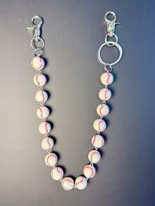 1 pièce Chaîne de taille style punk avec balles de sport mélangées, chaîne de taille minimaliste Hiphop Ins, convient pour porte-clés, portefeuille, accessoires pour hommes - Multicolore - Voir 7