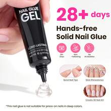 Beetles 224Pcs Tipex Instant Apex Nail Tips Kit, Reinforced Apex Strong Long-Lasting, 20g Solid Nail Glue, Mini UV Lamp Base & Top Coat Manicure Set - 短方 - 查看 2