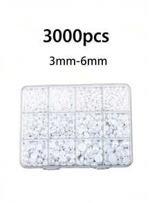 27,000-30,000pcs 3-6mm Mixed Pearl & Rhinestone, Suitable For Decorative Tools, Jelly Resin Gems, DIY Jewelry Crafts, Flat Resin Rhinestones For DIY, Cups, Shoes - 3mm-6mm - View 16