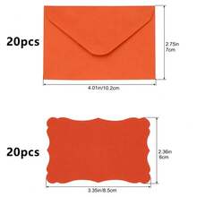 10/20 piezas Mini sobres de estilo occidental coloridos y 10 piezas Tarjetas de felicitación con borde ondulado de color aleatorio. Incluye tarjetas en blanco de alta calidad y sobres autoadhesivos, sobres pequeños para postales, tarjetas de regalo de color mixto retro, adecuado para bodas, cumpleaños y otras ocasiones - sobre pequeño - Ver 18