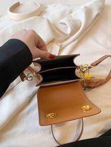 Retro Print Mini Phone Bag, Casual Shoulder Crossbody Bag - Brown - View 9