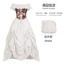 COS Renaissance Costume, Women's White Off-Shoulder Medieval Dress, Victorian Dress, Stage Costume - Victoria Dress 2 White - View 1