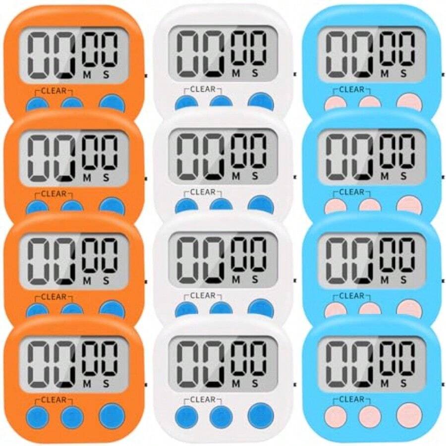 Kitchen Timers - White Blue Orange - View 1