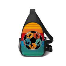Soccer Player Silhouette Crossbody Bag, Boy's Football Shoulder Bag, Lightweight Adjustable Strap Bag, Pouch Bag, Very Suitable For Boys And Football Fans, Students Outdoor Travel Gym, Theme Park Visits, And Holiday Travels. Convenient For Carrying Snacks. - Multicolor - View 13
