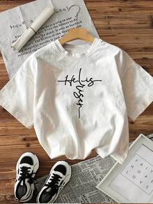 New T-Shirt, 100% Cotton, Machine Washable, Suitable For Spring, Summer And Autumn, Casual Style, Comfortable Fit, Modern Design, Versatile For Daily Use, Soft Fabric, Style A. - 白色 - 查看 6