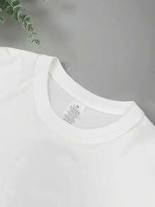 1 Piece Of Women's Summer T-Shirt, Short Sleeve And Printed, Modern And Casual, Machine Washable, Comfortable Fit, 2D Flat Print, 180g, 100% Cotton. - 白色_03 - 查看 7