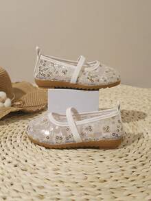 Scarpe casual da esterno piane, traspiranti, con ricamo in rete ed elastico, moda per ragazze, nuovi arrivi per l'estate - Champagne - Visualizzare 6