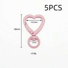 5 piezas Anillos de llave con broche de langosta en forma de corazón giratorio de colores, conector de resorte, hebilla de resorte en forma de corazón rojo pequeño, accesorios de joyería DIY, anillo abierto de corazón esmaltado para llavero, adecuado para bolsos, correas de perro, llaves, fabricación de joyería DIY - llavero de amor - Ver 11