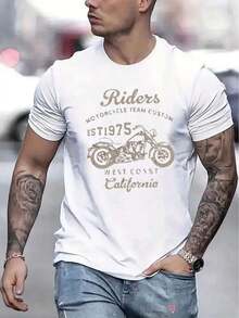 Men's T-Shirt 2026, Comfortable, Round Neck, Casual, Cotton, Short Sleeve, Soft And Breathable, Men's Clothing, Summer And Spring Top, Streetwear Style, Cotton Fabric, Letter Print, Y2K Homme, Summer, Oversize, Solid Color. - 魏斯 - 查看 11