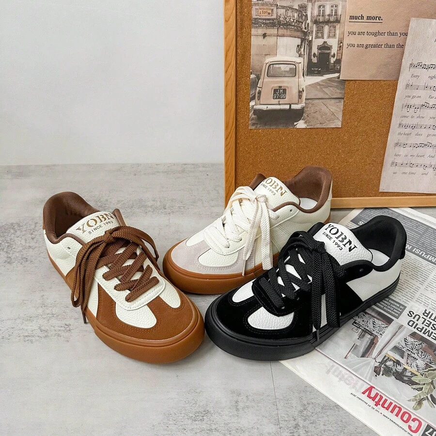 Zapatos casuales unisex, tallas 36-45, zapatos casuales para mujer y zapatos deportivos para hombre, zapatos planos con cordones de suela suave, zapatos cómodos y ligeros para uso diario, de corte bajo. - beige - Ver 1