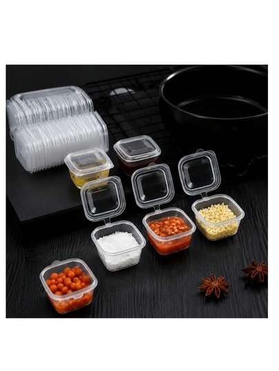 Tablecloth, Wallpaper, Carnation Teapot, Home Decor Painting, New Incense Burner. This Square Leak-Proof Sauce Cup Is Made Of PP Material With A Hinged Lid. Suitable For Holding Various Sauces, Food Samples, And Handicraft Storage. Very Suitable For Travel, Takeout, And Mother's Day Use.
