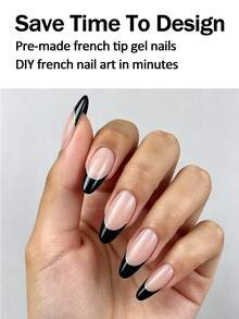CLASSFREN 96 miếng dán móng tay kiểu Pháp lấp lấp lánh, 4 kiểu móng màu nude hình hạnh nhân + đường kẻ màu bạc/vàng kim loại, hiệu ứng nghệ thuật móng tay tự nhiên như ở salon, phù hợp cho sử dụng hàng ngày, hẹn hò, tiệc tùng. - Nhiều màu - Xem 9