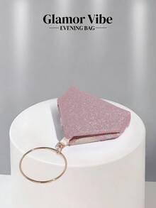 Glamor Vibe 女款晚宴手拿包，粉色亮片刺繡花卉晚宴包，金屬環手柄派對手拿包，亮片刺繡工藝，多色閃亮 3D 花卉（隨機圖案），婚禮必備用品，情人節禮物，適用於婚禮、晚宴派對及其他正式場合，百搭風格 - 粉色 - 查看 7