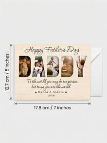 1 pieza Tarjeta personalizada con letra para papá, foto y texto personalizados, tarjeta de felicitación del Día del Padre personalizada con "Feliz Día del Padre" personalizado, regalo único de hija/hijo, regalo sentimental para nuevo papá 2026 - Multicolor - Ver 7