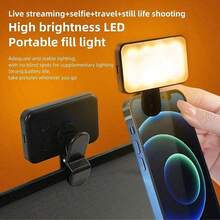 Multifunctional DUONENG 1pc Portable Multifunctional Phone Fill Light: Easily Enhance Your Selfie And Live Streaming Effects! This Rechargeable LED Fill Light With A Clip Is Suitable For Smartphone Live Streaming, Photography, Video Shooting, And Soft Light Selfie. - one-size - View 3