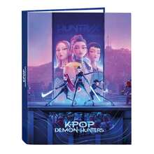 Safta | FoliO K-Pop 惡魔獵人主題學生文具文件夾，男女通用，硬面活頁夾，4 個 25 毫米圓環，均碼，適合上學和返校使用 - 免費送貨 ✅ 24/48 小時送達西班牙（半島） - 資料夾(3) - 查看 1