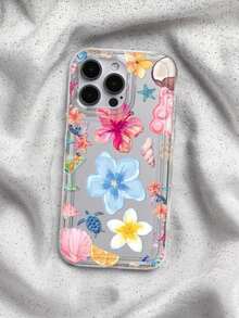 Funda protectora transparente con estampado floral y de coco compatible con Apple 16/11/12/13/14/15/15Pro/15Plus/15ProMax/7Plus/8Plus/X/XS Max/XR/11Pro/12Pro/13Pro/14Pro/12Mini/13Mini/11ProMax/12ProMax/13ProMax/14Pro Max/14Plus/6/6S/6Plus/7/8/16Pro/16Plus/16ProMax/SE y Galaxy A54/A14/A12/A13/A15/A32/A33/A24/A52S/S20/S21/S22/S23/S24/S23Plus/S24Ultra/S25/A15/A33/A23, versión internacional, no la versión nacional, resistente al agua, a los golpes y a los arañazos - transparente - Ver 2