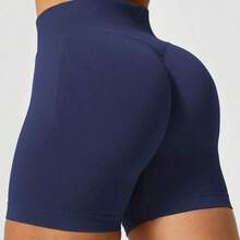 Nana's Women's Clothing Store NcmRyu 3 piezas Pantalones cortos deportivos de verano de cintura alta, de unicolor, sin costuras y elásticos para mujer - Negro01 - Ver 11