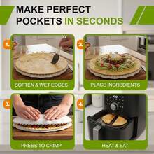 TUSPIPAL  And Crimper For 10 To 12 Inch Wraps, One-Piece Manual Burrito Press And Quesaa Maker, Taco And Calzone Tool For Air Fryer, Leak Proof, , Dishwasher - 黑色 - 查看 5