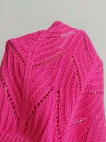 Swim Vcay Shorts cover up con abertura de cintura con cordón - Rosa Fucsia - Ver 5