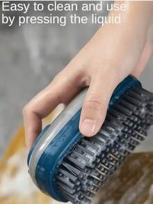 1 Multifunctional Liquid Cleaning Brush, Cleaning Tool Soft Bristle Cleaning Brush, Clothes, Hats, Shoes Brush, Automatic Pressing Liquid Cleaning Laundry Brush - A - View 7