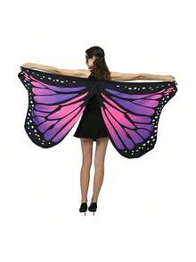 Women's Oversized Butterfly Wing Cape, Halloween Fairy Wing Costume, Adult Party Masquerade Carnival Cosplay Decorative Cape - Multicolor - View 6